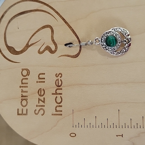 Claddagh Drop Earrings, Antiqued Silver - Picture 3 of 7